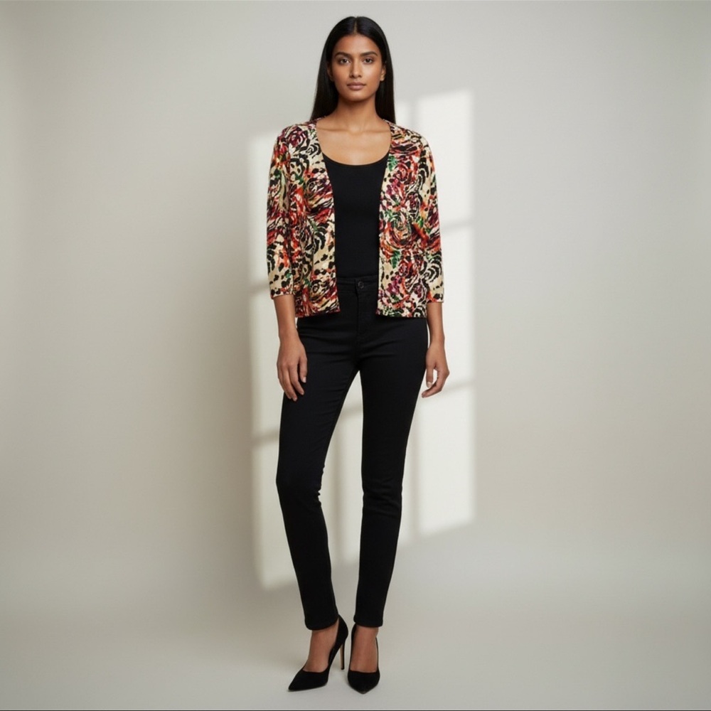 Ruby Rd. Multicolor Abstract Cardigan size Large … - image 1